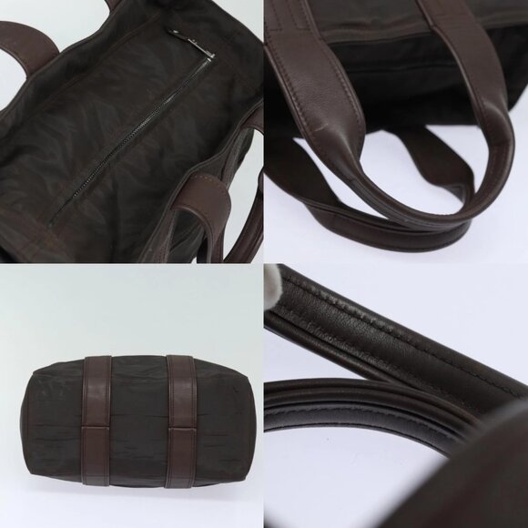 HERMES Acape Luco PM Hand Bag Nylon Brown Auth bs14944 - Picture 14 of 14